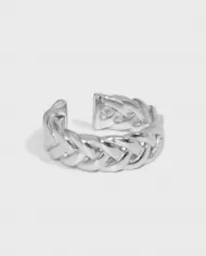 Bague Torsade Élégante en Argent Sterling 925 Ajustable - Doré & Argenté