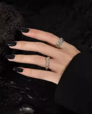 Bague Torsade Élégante en Argent Sterling 925 Ajustable - Doré & Argenté