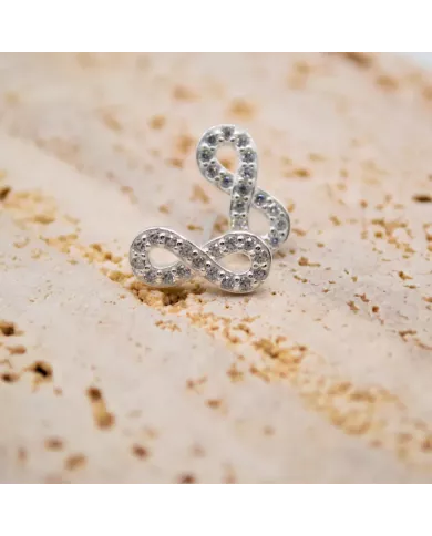 Boucles d'Oreilles Infini en Argent et Zirconium – Symbole d'Éternité