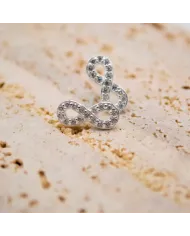 Boucles d'Oreilles Infini en Argent et Zirconium – Symbole d'Éternité