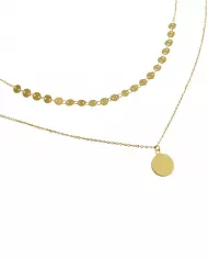 Collier Double Rang en Argent Sterling 925 Plaqué Or 18K ciel argenté