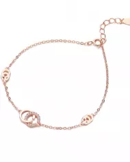 Bracelet Lune de Rose en Argent 925 Plaqué Or Rose