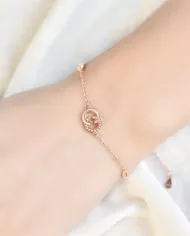 Bracelet Lune de Rose en Argent 925 Plaqué Or Rose