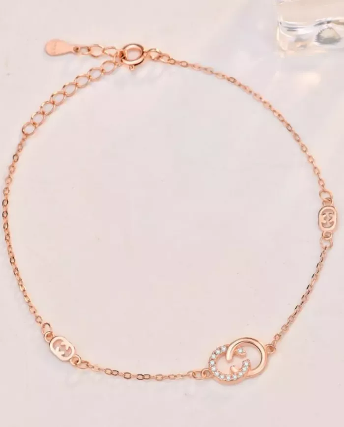 Bracelet Lune de Rose en Argent 925 Plaqué Or Rose