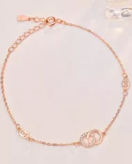 Bracelet Lune de Rose en Argent 925 Plaqué Or Rose