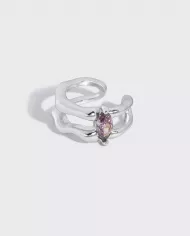 Mono-Boucle d'Oreille Aura Moderne en Argent Sterling 925