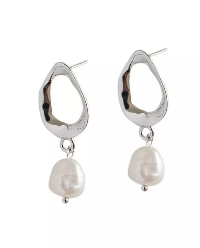 Boucles d'Oreilles Pendantes avec Perles Naturelles en Argent 925 – Élégance et Charme Intemporels !