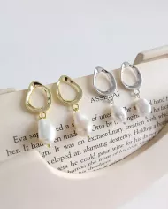 Boucles d'Oreilles Pendantes avec Perles Naturelles en Argent 925 – Élégance et Charme Intemporels !