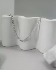 Collier Chaîne Empilable en Argent 925 Plaqué Or avec Zircon Cubique