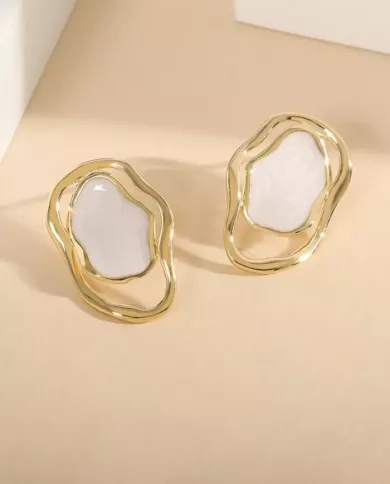 Boucles d’oreilles irrégulières en argent 925 plaqué or 18K - Style moderne et raffiné