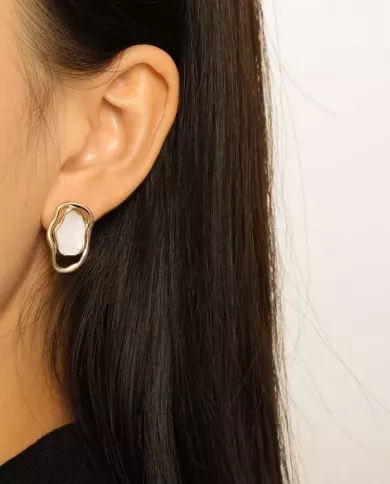 Boucles d’oreilles irrégulières en argent 925 plaqué or 18K - Style moderne et raffiné