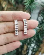 Boucles Pendantes Élégantes en Argent 925 et Zircons AAA