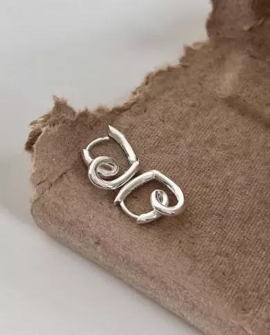 Créoles Cœur Irregulieres en Argent Sterling 925 Plaqué Or